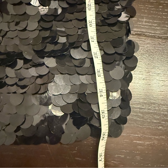 Vintage Black Label Mini Dress Women’s Sz 6 Black Large Circle Sequined Party - Picture 8 of 10